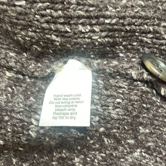 90s Vintage J Crew Knit Wool Open Duster Cardigan Wrap Sweater Medium - Picture 4 of 8